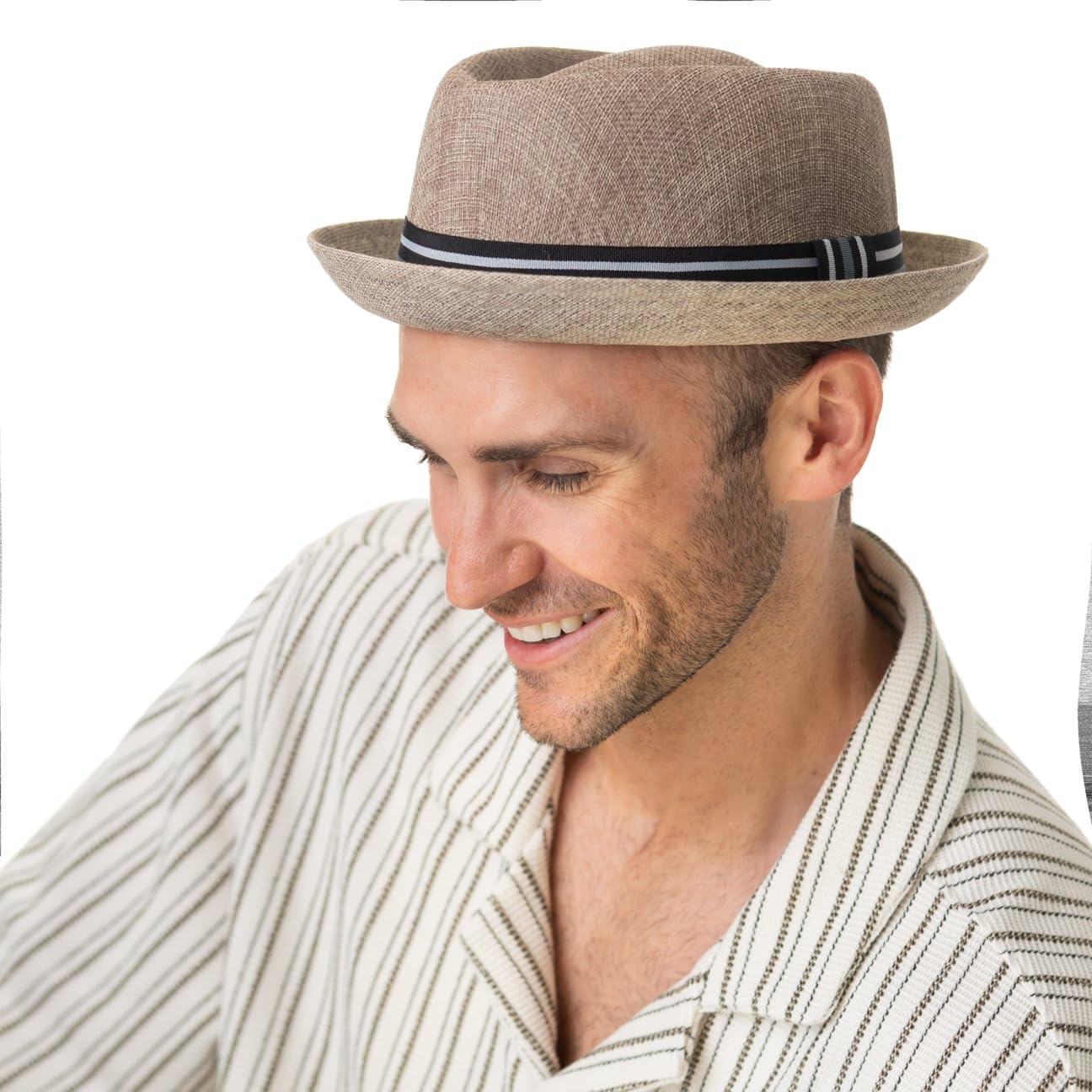 Lipodo Pork Pie Stoffhut Klassischer Look Sonnenhut mit Ripsband und Schleife Herren