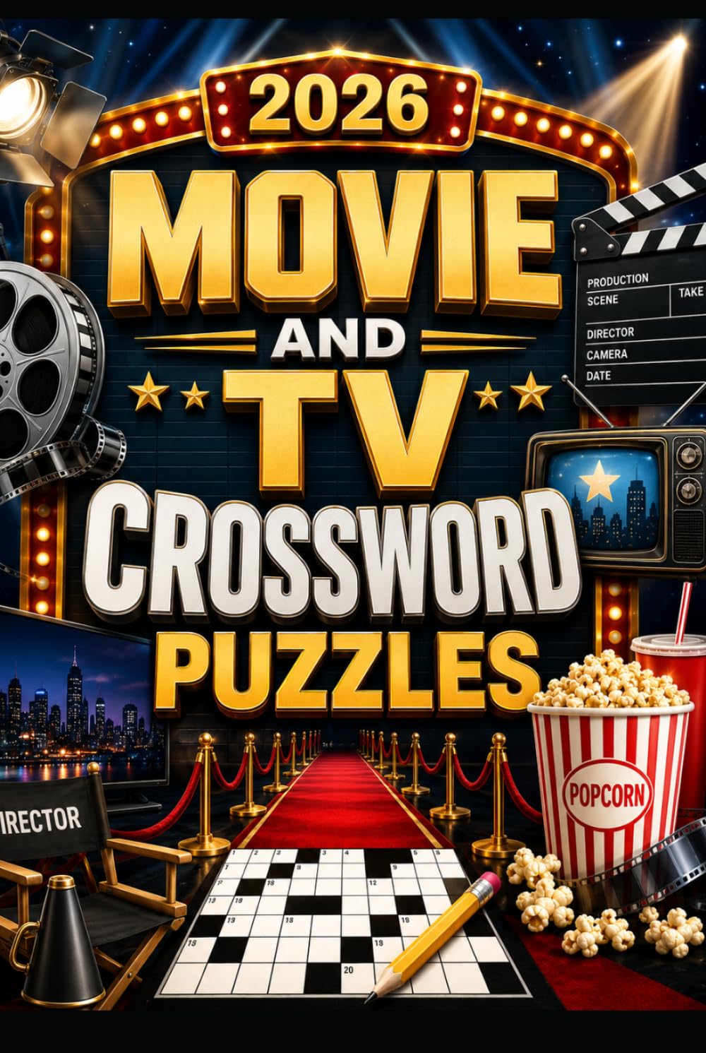MOVIE AND TV CROSSWORD PUZZLES: Fun and Challenging Entertainment-Themed Crossword Puzzles for Adults, Teens, and Trivia Lovers