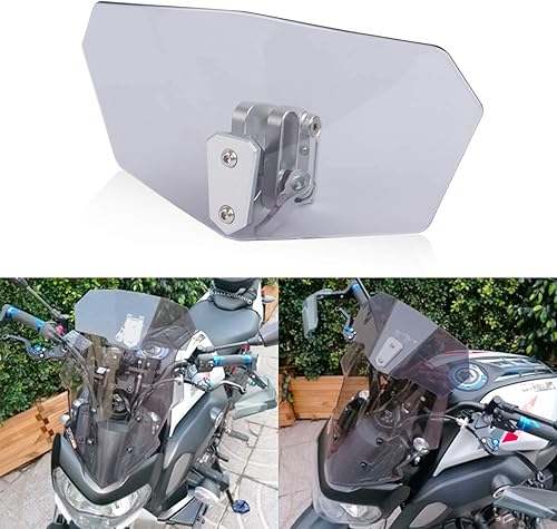 Extensión universal para parabrisas de motocicleta, alerón ajustable, extensor de parabrisas para motocicleta (gris claro)
