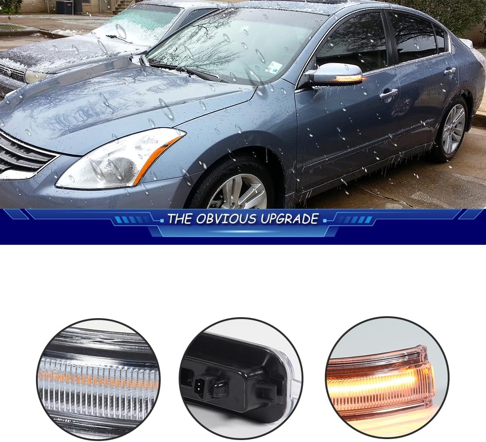For 2007 2008 2009 2010 2011 2012 2013 Nissan Altima Side mirror turn signal Lights Clear Lens 26442ZX50A, 26443ZX50A