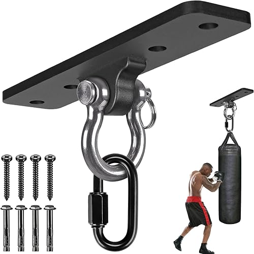Kipika Colgador de pared para bolsa pesada, soporte giratorio para bolsa de boxeo resistente para gimnasio en casa, longitud ajustable para bolsa de