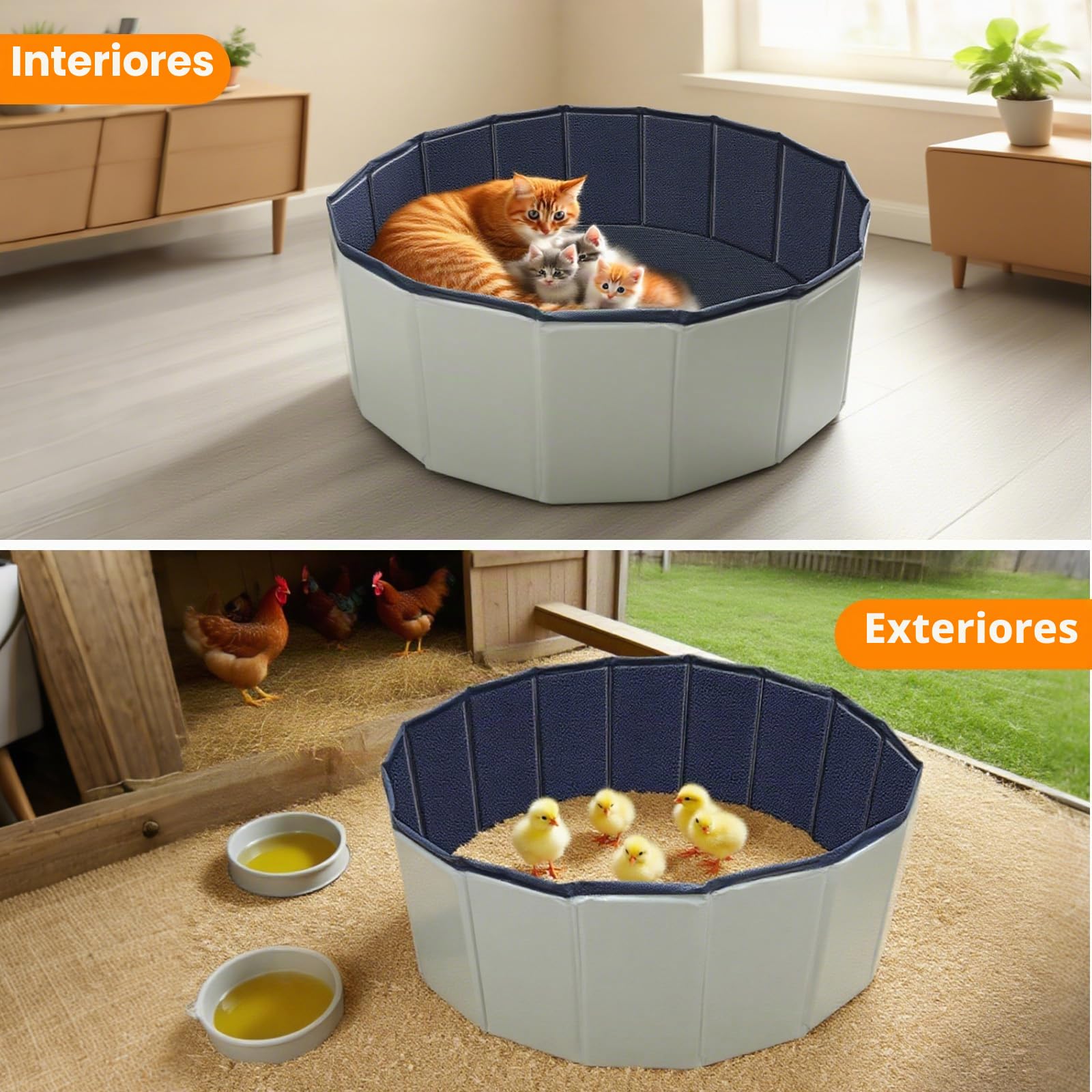 Parque portátil para animales domésticos pequeños, plegable para cobayas, hámsteres, conejos, gatitos, impermeable, para interiores y exteriores, 80 x 30 cm