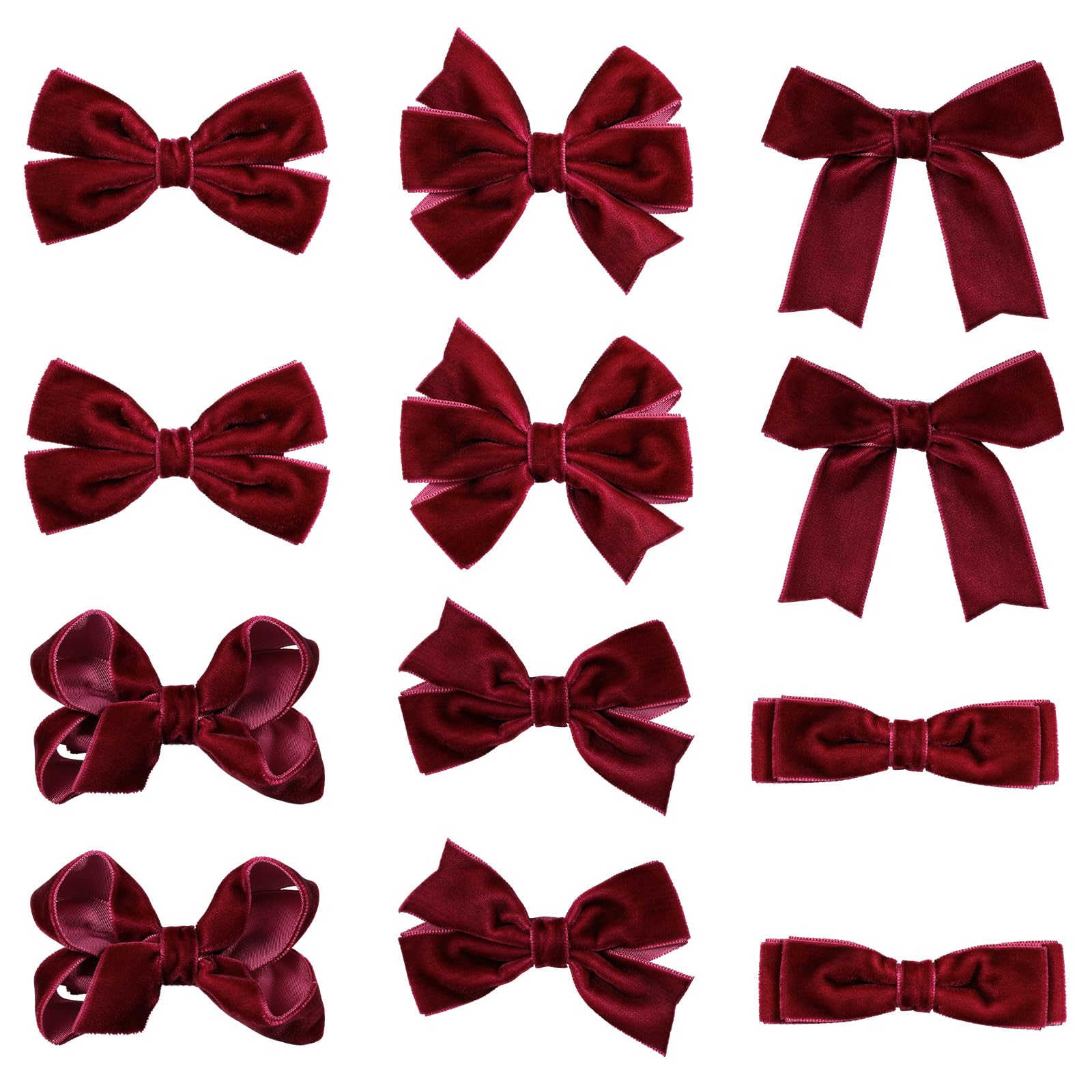Mignonne Gavigan MaroonVelvet Bow Clip with Crystal Embellishments NWT Red Hair Bow Velvet Hair Bow Hair Clip | Red Hair Bow  main image 4