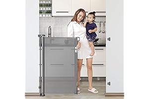 42-Inch Extra Tall Retractable Baby Gates for Doorways