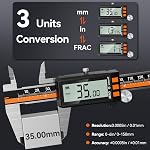 Preciva Digital Caliper - Rechargeable Stainless Steel Micrometer with IP54 Protection | Auto-Off, Large LCD Screen & Inch/Metric Conversion | Precision Measuring Tool 6Inch/150mm