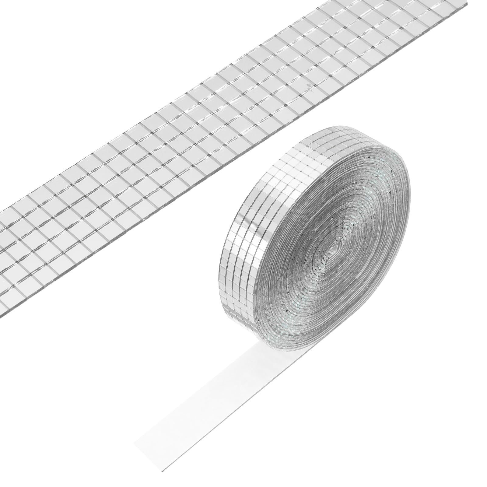 PATIKIL 5x5mm Self Adhesive Mirrors Mosaic Tiles, 8000 Pcs Square Mini Glass Mosaic Disco Tile Sticker for DIY Craft Disco Ball Party Decoration, Silver Tone