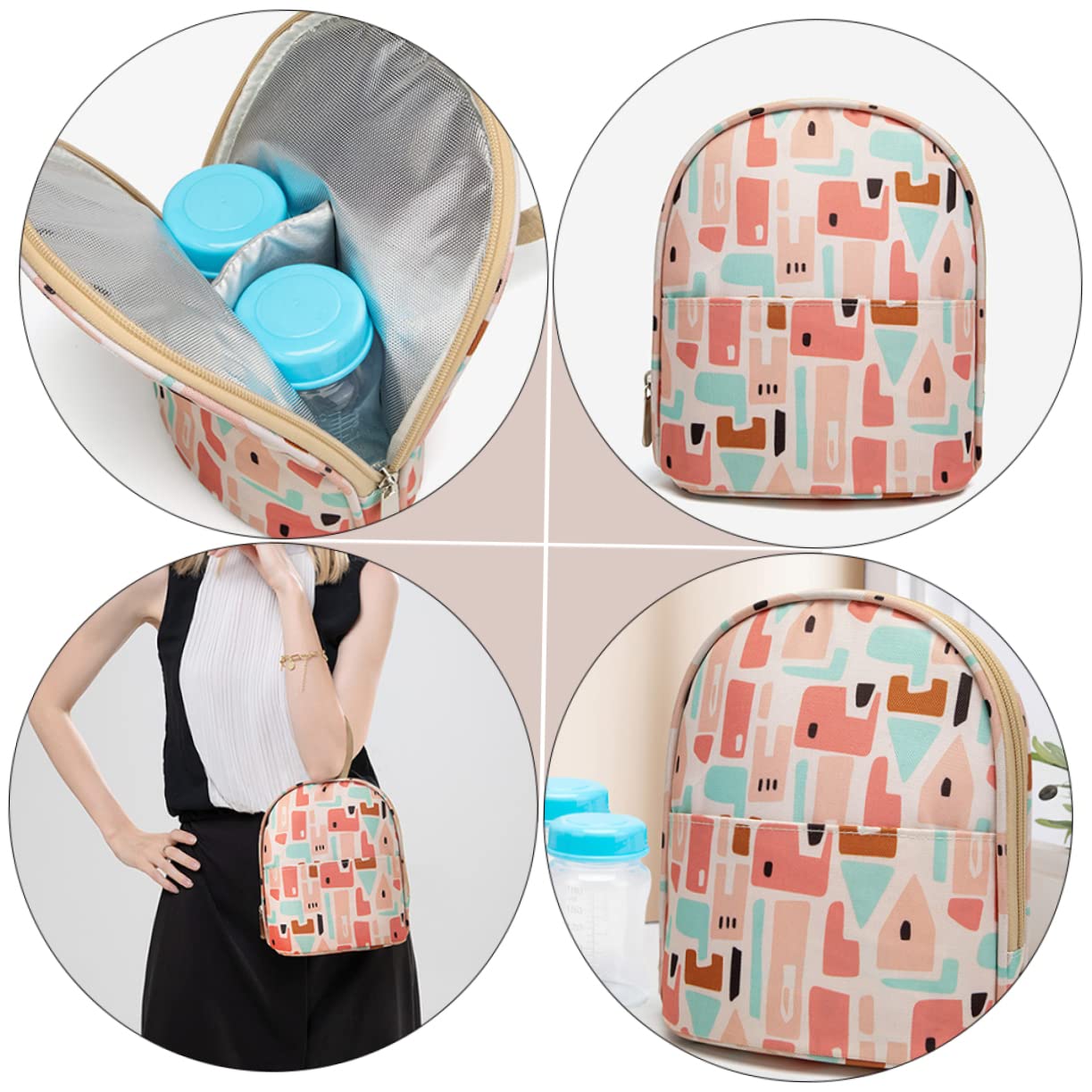 Kisangel Bolsa Térmica para Biberones 3 Unidades Ideal para Mamás para Viajes Y Lactancia Materna Ideal para Almacenar Leche Materna Ideal para Lactancia Materna De Poliéster Color
