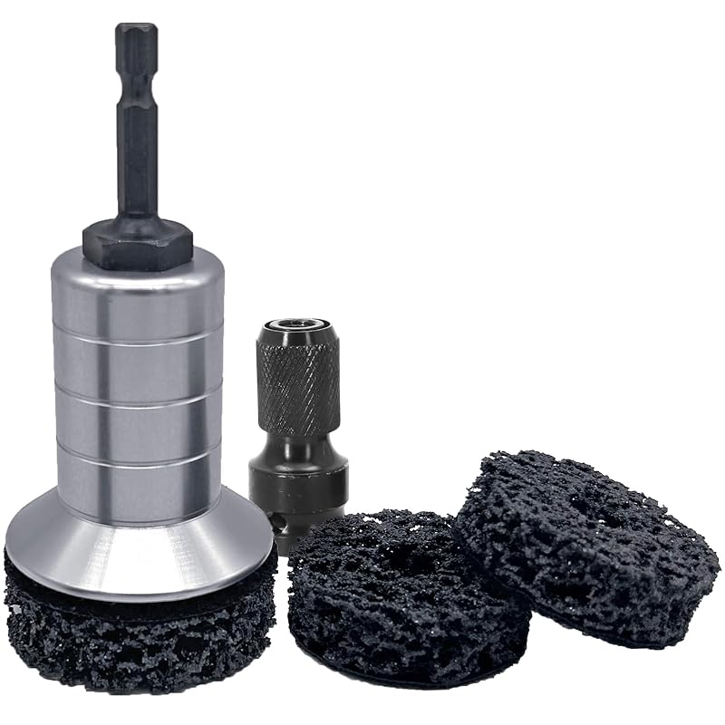 Kit de Limpeza de Cubo de Roda TEOFix com 3 Discos, Suporte de Liga de Alumínio e Adaptador de 12,7 mm (1/2 pol.)