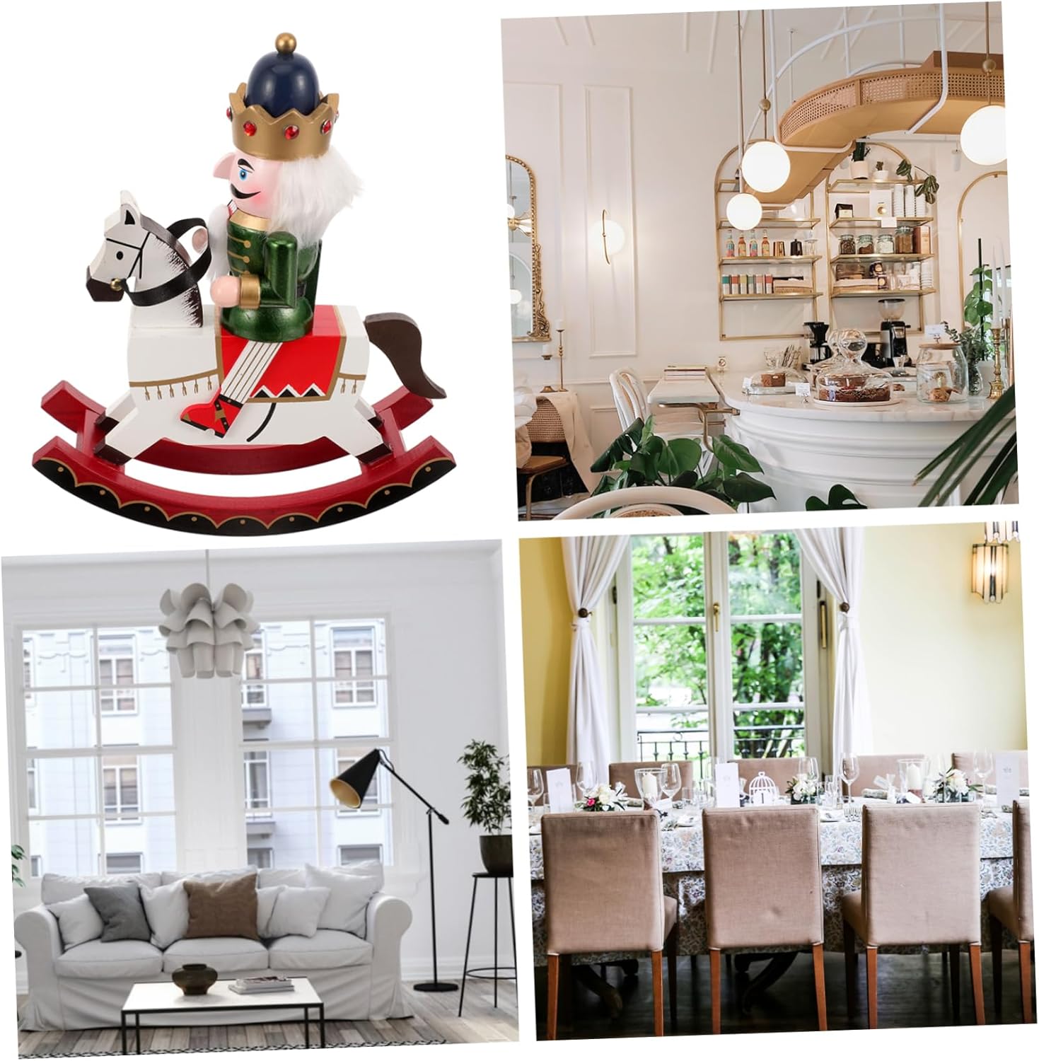 Wooden Christmas Nutcracker Soldier Decoration Classic Holiday Nutcracker Ornament with Unique Modern Traditional Design Compact Home Desk Figurine Elegant Festive Wooden Puppet