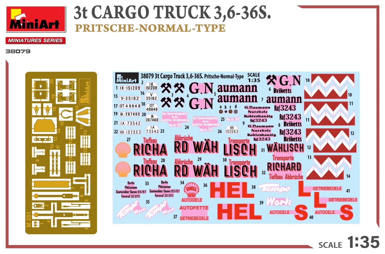 Mini Art 38079 1:35 3t Cargo Truck 3,6-36S - wierna replika, modelarstwo, plastikowy zestaw do montażu, majsterkowanie, hobby, klejenie, zestaw modelarski, montaż, nielakierowany