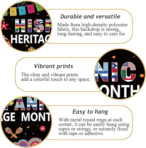 Miniatura 7 de Decoraciones del mes de la herencia hispana, pancarta latinoamericana, decoraciones para el aula española, decoraciones del mes nacional de la