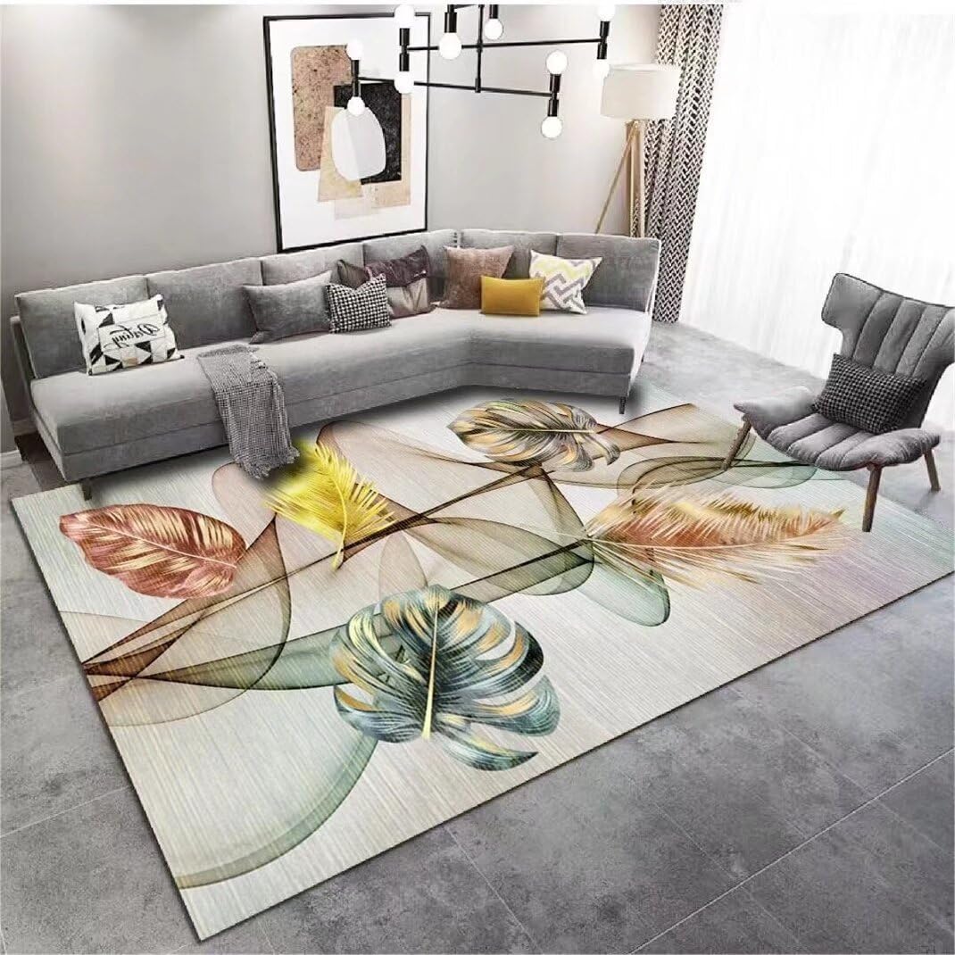 Tapis jaune moutarde design aux finitions durables pour salon moderne 180x250