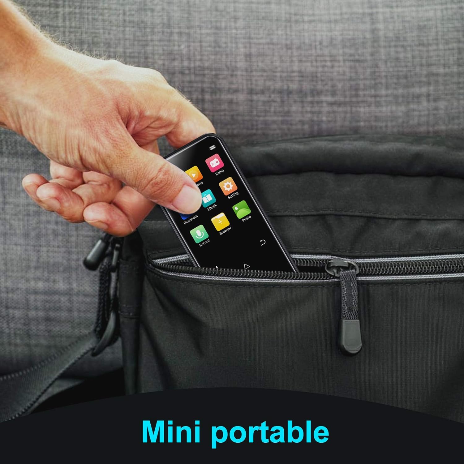 پخش کننده MP3 RUIZU با ظرفیت 32 گیگابایت و قابلیت بلوتوث 5، قابلیت پخش رادیو و ضبط کننده صدا، مناسب برای پیاده روی و دویدن و قابل ارتقا تا 128 گیگابایت