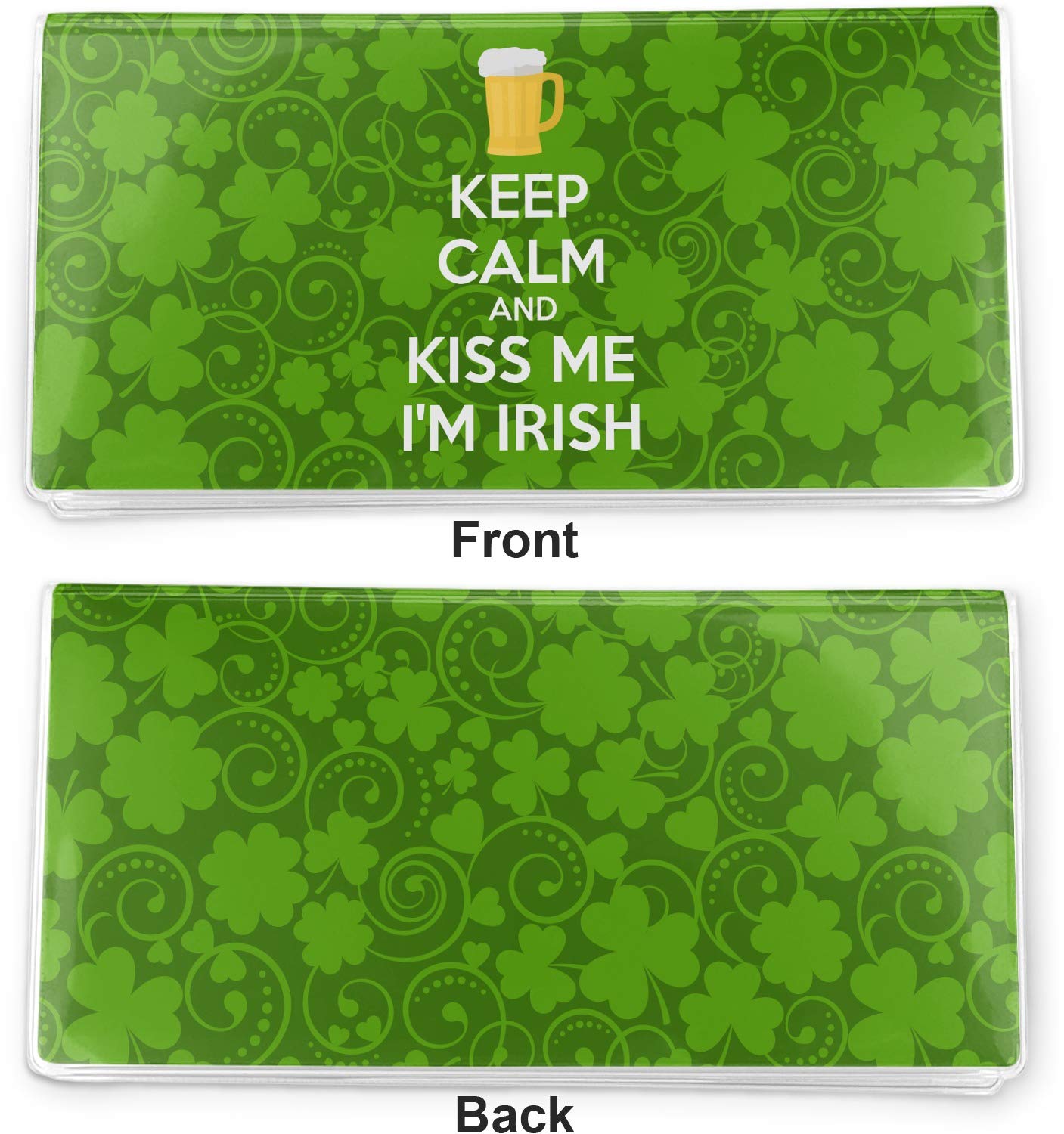 Personalized Kiss Me I'm Irish Vinyl Checkbook Cover