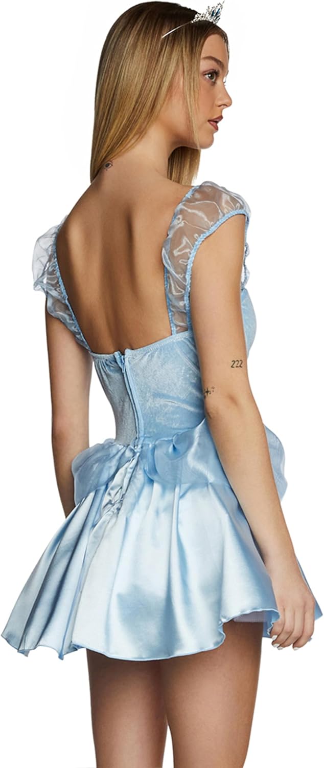 Dolls Kill Blue Princess Mini-Dress Costume - Velvet and Satin by Trickz N' Treatz