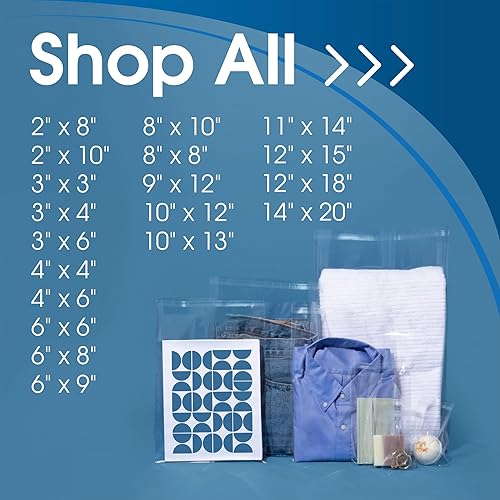 Miniatura 7 de Spartan Industrial - Bolsas de polietileno resellables transparentes de 10 x 12 pulgadas (100 unidades) para embalaje, ropa y camisetas,