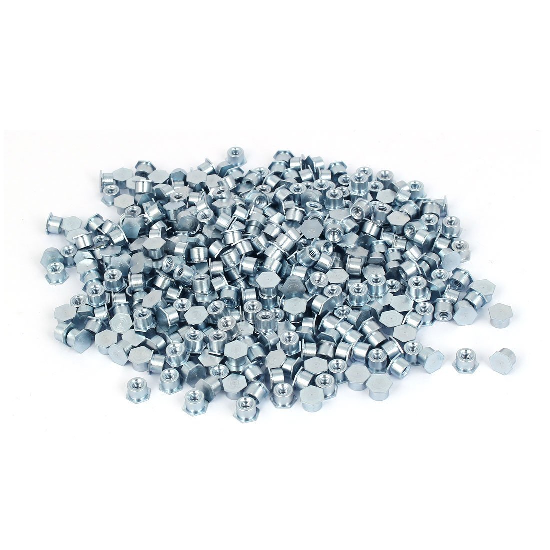 Ubersweet® Imported M3x4mm Hex Head Full Thread Carbon Steel Zinc Plated Self Clinching Standoff Silver Blue 500pcs-image-40