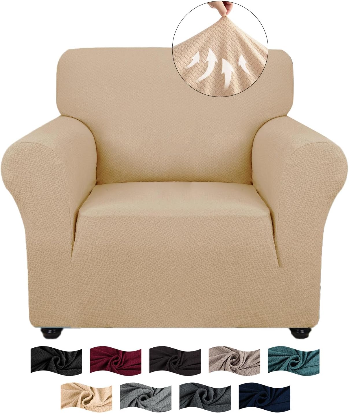 Copridivano Elasticizzato 3 Posti CYCMACO - Antiscivolo, Antimacchia, Lavabile, Grigio Scuro