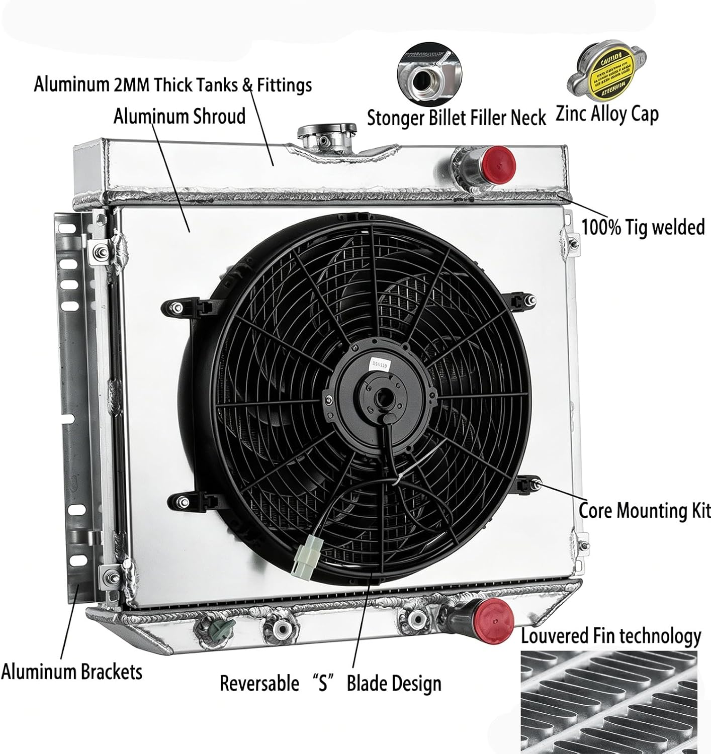3 Row Core Aluminum Radiator For 1967 1968 1969 1970 Ford Mustang Falcon V8 Radiador Automotive Replacement CU340 Radiators