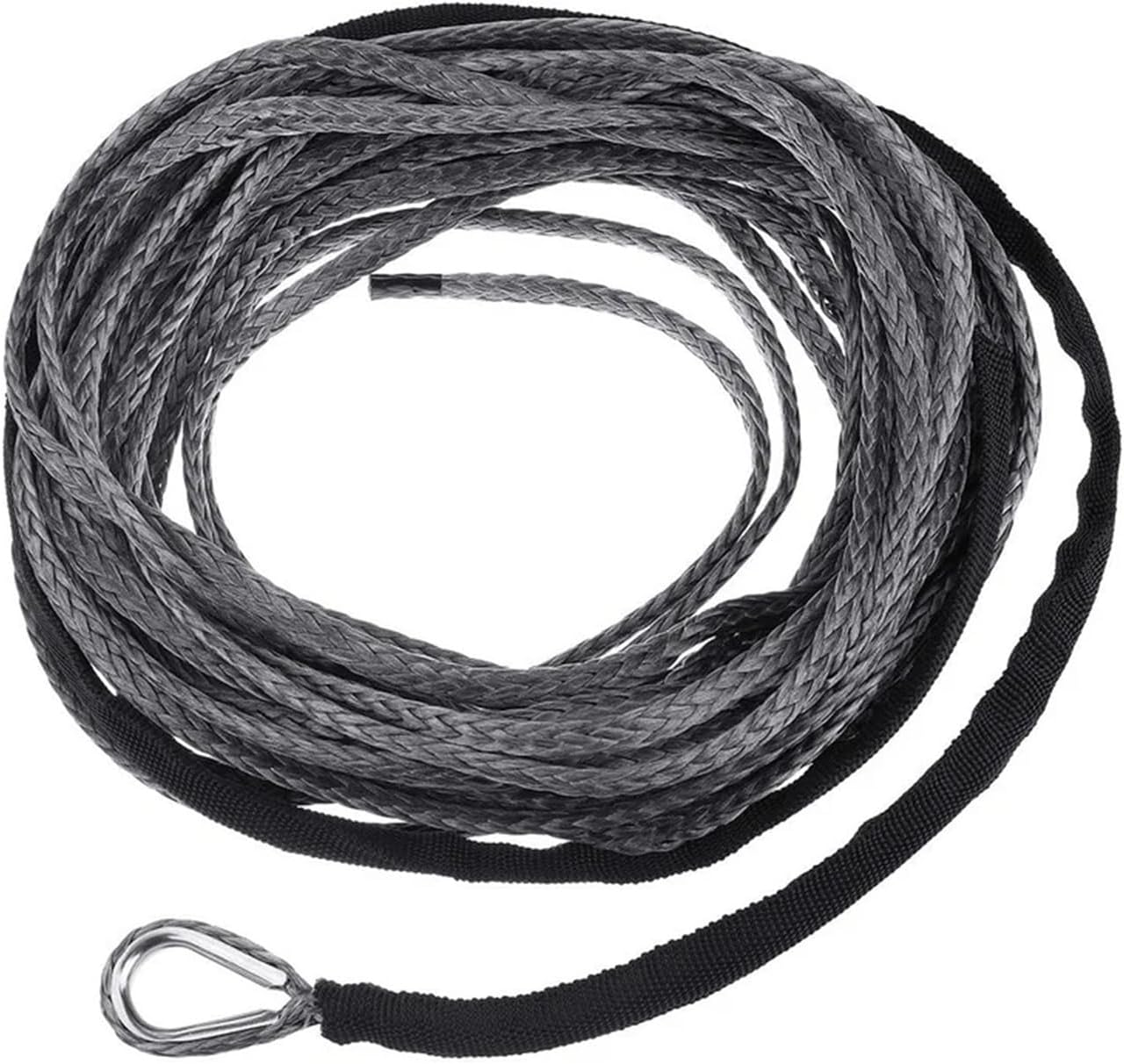 繊維ロープ（二重編組高靭性） 11Φ 100mフック付き - 小型エンジンウインチ ロープウインチ ポータブルウインチ ＤＯＣＭＡ社 日本総代理店  フォレストサプライ株式会社 15m x 6mm/7mm 合成繊維ウインチ牽引ロープ 5800ポンド/7700ポンド/9300ポンド ヘビーデューティー車両ウイン