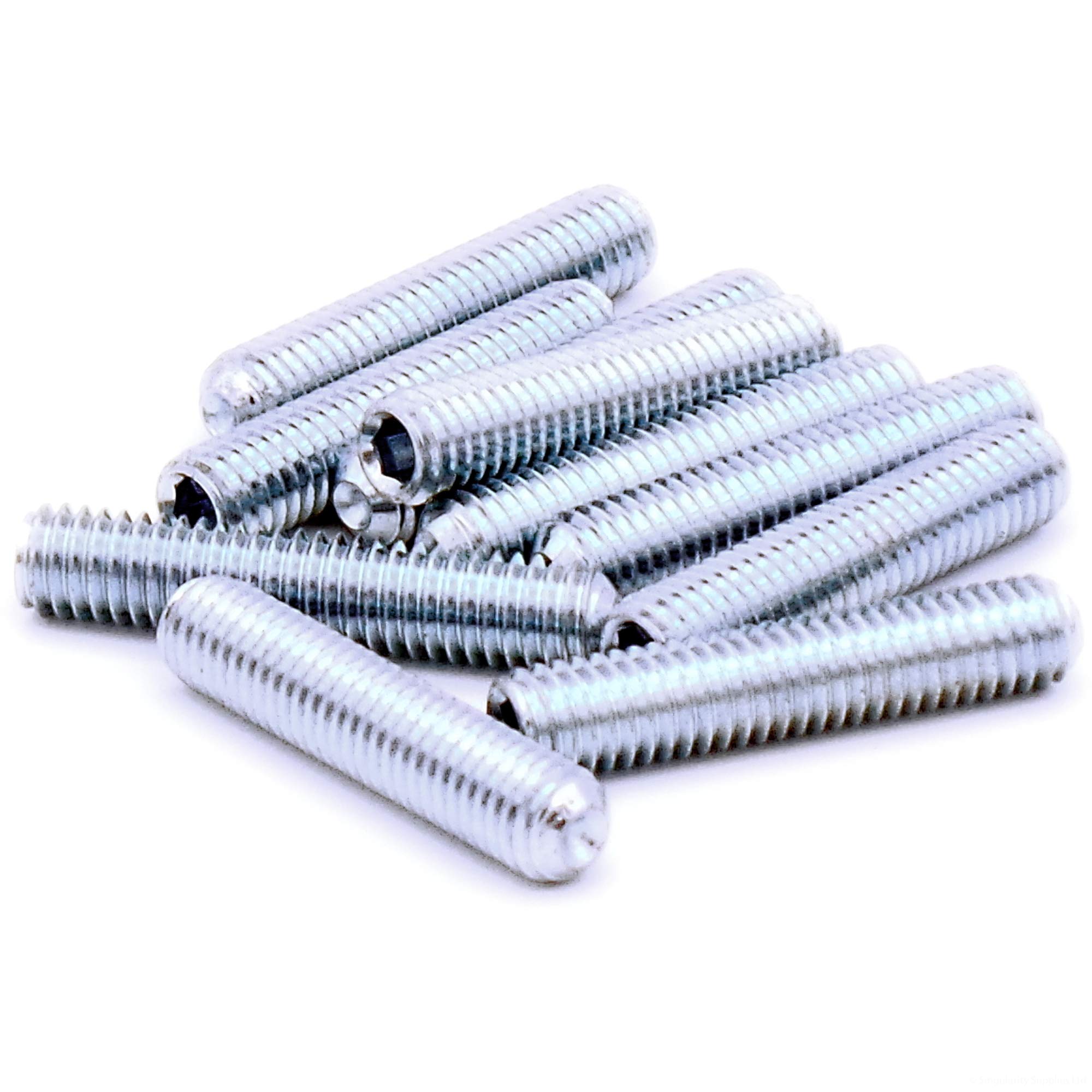 M6 (6mm x 30mm) Hex Socket Grub Screw (Cup Point) - Steel (Pack of 10)