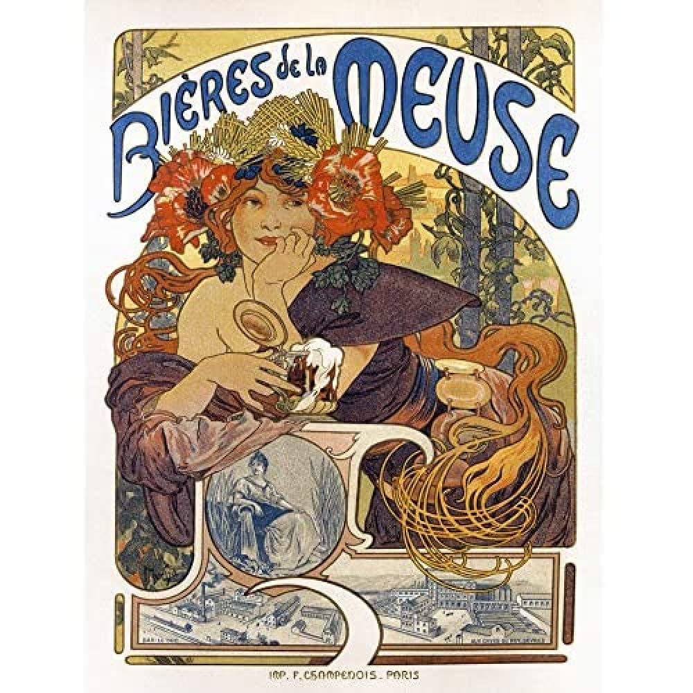 Wee Blue Coo Beer Of The Meuse Paris France Vintage Unframed Art Print Poster Wall Decor 12X16 Inch