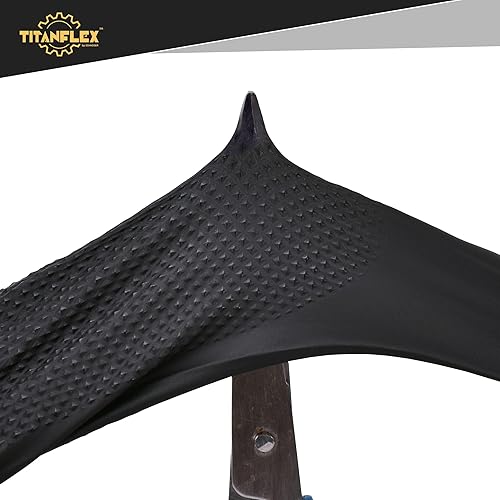 Miniatura 4 de TitanFlex Guantes industriales de nitrilo negros resistentes con textura de diamante elevado, sin látex (6mil8mil)