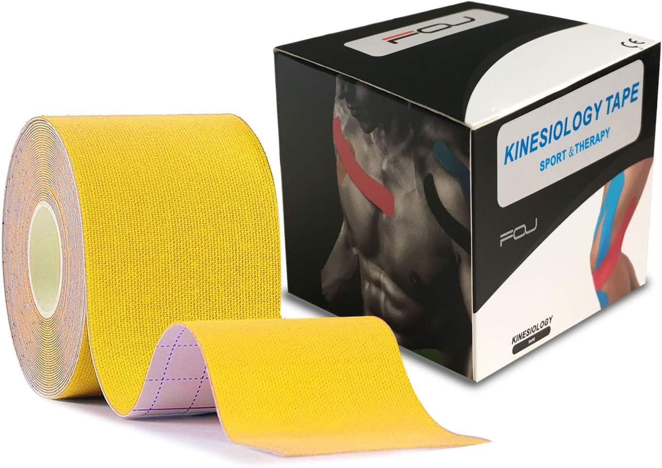 Kinesiology Theraeputic Tape Physio for Athletic Sports Recovery Pain Relieve Strong Adhesion Waterproof Original Cotton Uncut 2 Inch x 16.4 Feet