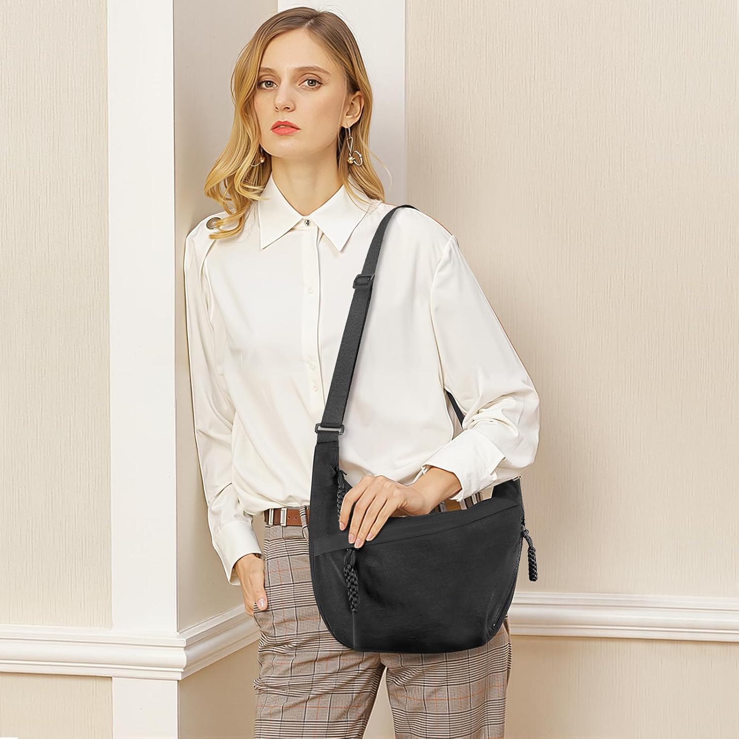 Crescent Crossbody Bag for Women, Casual Sling Dumpling Purse with Adjustable Strap - Image 2