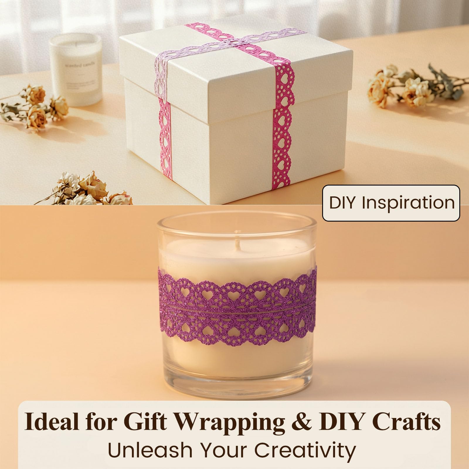Glitter Lace Washi Tape Set - DIY Crafts -5
