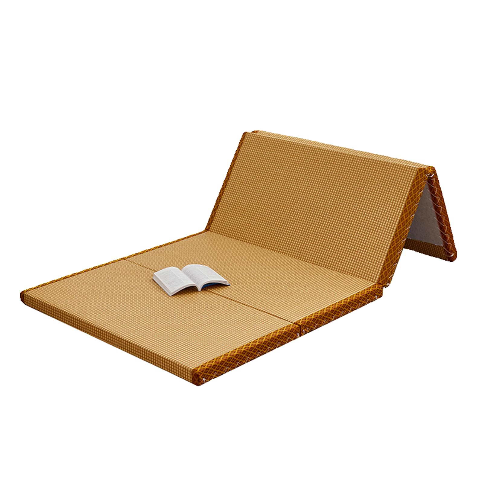 Colchón de futón plegable, tapete de suelo de hierba rush marrón, colchón enrollable compacto para meditación, yoga, sala zen, salón japonés, cama plegable portátil