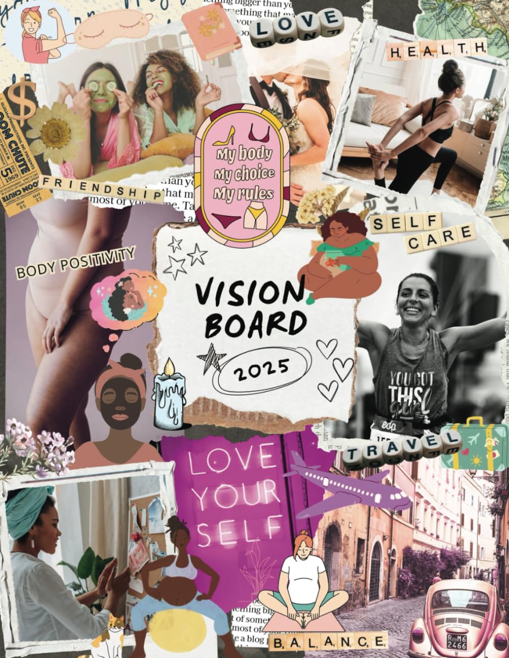 Vision Board Clip Art Book: Create Powerful Vision Boards from 400+ Inspiring Pictures, Words / Affirmations, (Vision Board Magazines) (Vision Board ... future with this inspiring vision board!