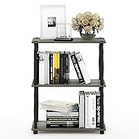 Furinno Scaffale Multifunzione con ripiani French Oak Grey/Black Tubi classici