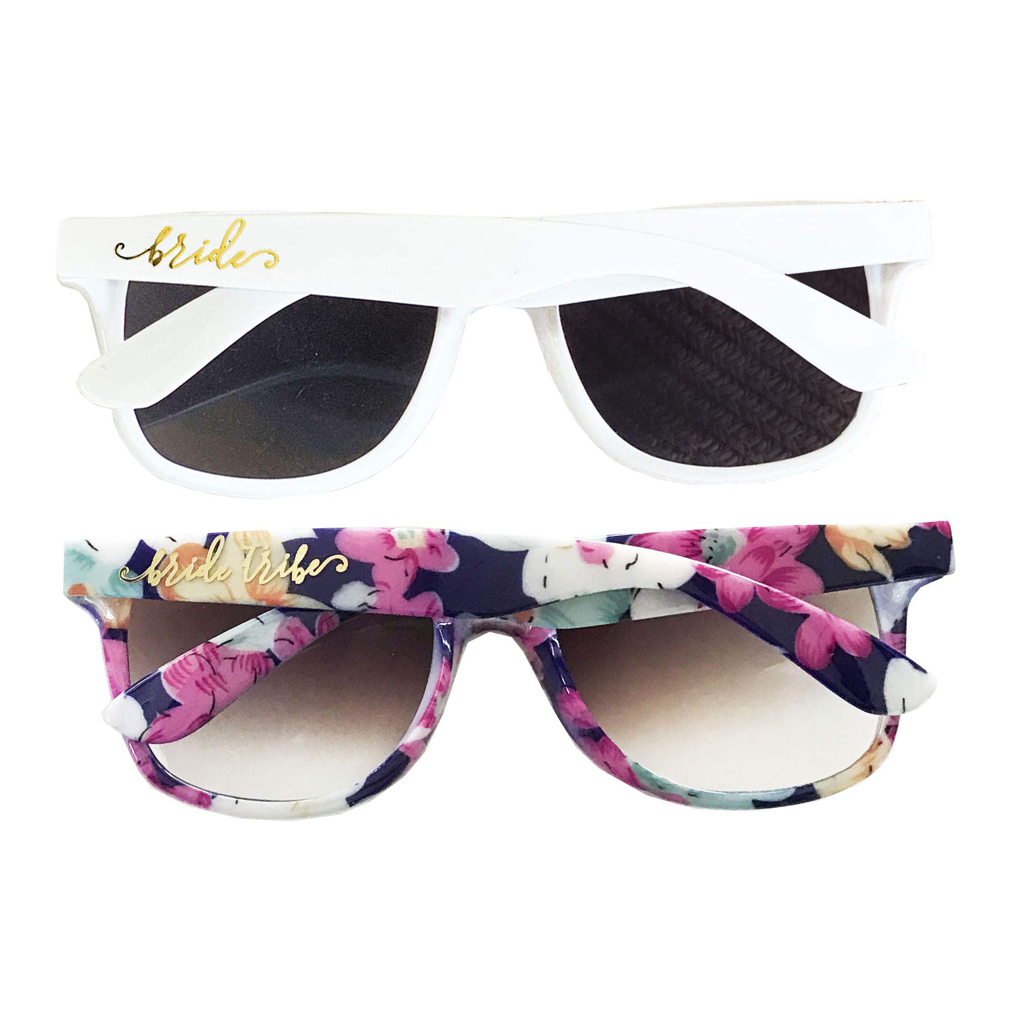 ModParty Bachelorette Party Sunglasses Floral sunglasses 10 pack Bride Tribe Bridesmaid Floral Design Eyewear Wedding Sunglasses