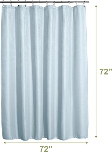 Vista 92 de AmazerBath - Cortina de baño con tejido de punto gofre, calidad hotelera, 60 x 72 pulgadas, blanco