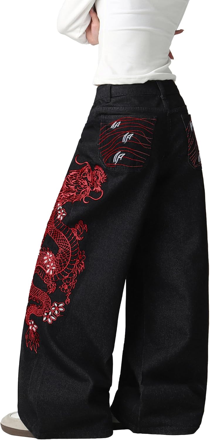 Wide Leg Baggy Jeans Women Streetwear Pants