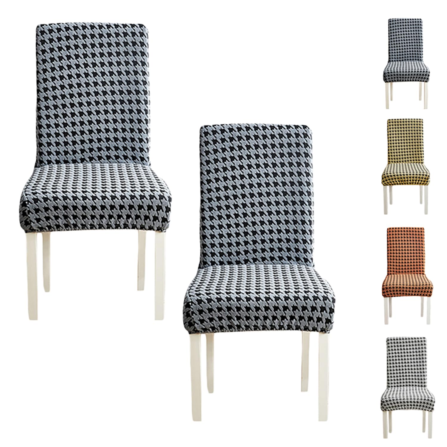 Housse de chaise Parson extensible à carreaux avec revêtement protecteur lavable