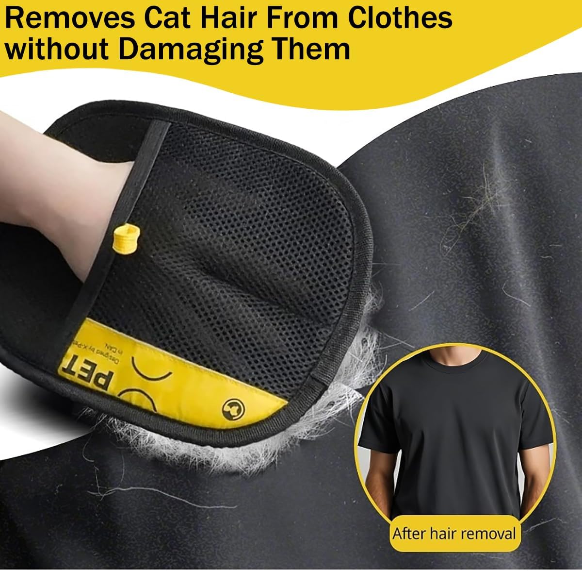 Electrostatic Pet Hair Removal Gloves - Reusable Cat & Dog Grooming Mitt for Effortless Hair Removal from Furniture, Clothes, Bedding - Static Charge Cleaning Tool (1pc)