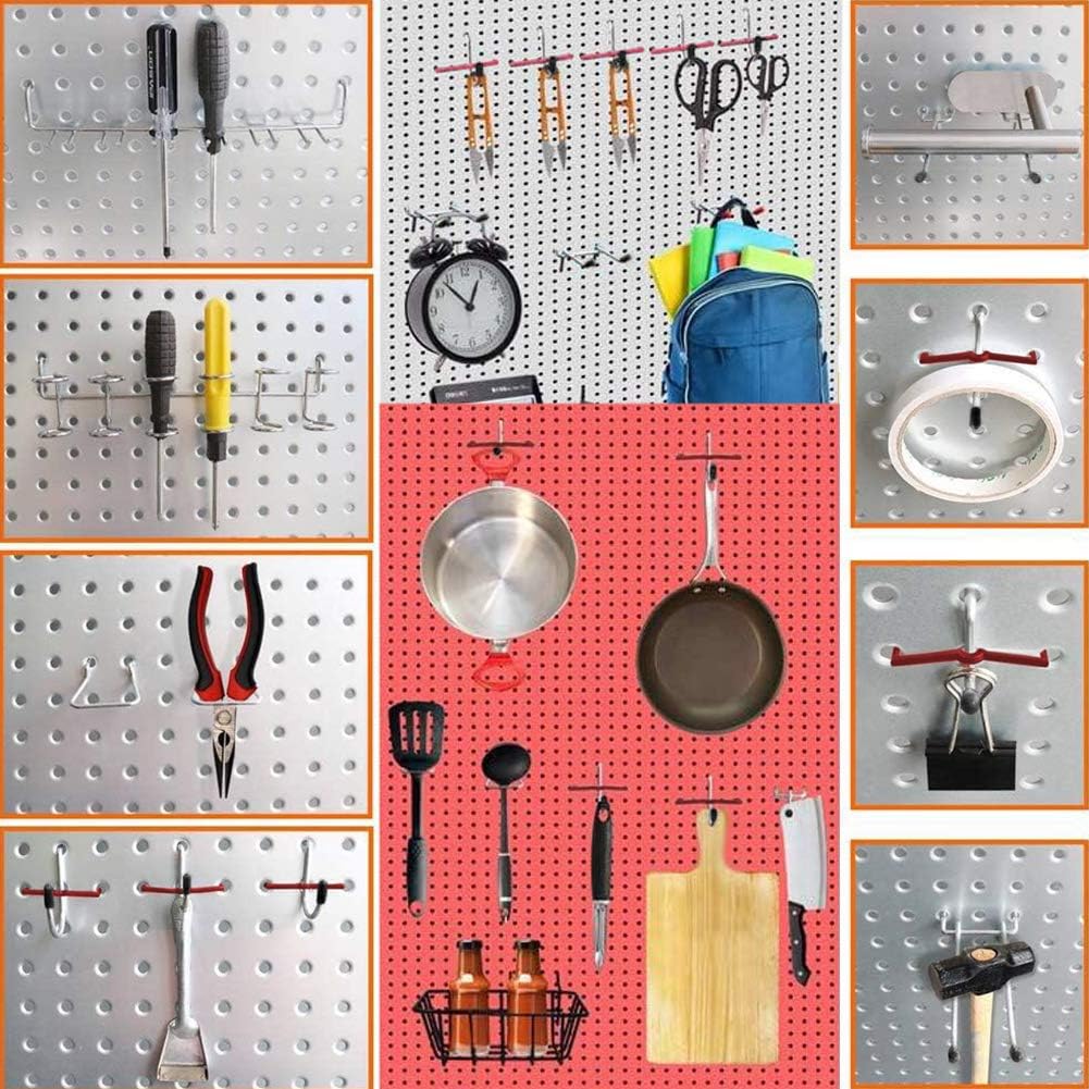 248PCS Pegboard Accessories Organizer Kit, Pegboard Bins, Pegboard Set for Tools, 1/8 and 1/4 inch Pegboard Hooks Assortment, Pegboard Bins, Metal Hooks for Hanging Storage (Red) : Industrial & Scientific