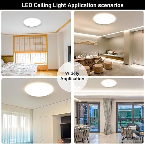 Miniatura 7 de Paquete de 6 luces LED de techo de 2880LM de montaje empotrado de 11 pulgadas, 3 cambios de color 3 en 1 (3000 K, 4000 K, 6000 k), iluminación de