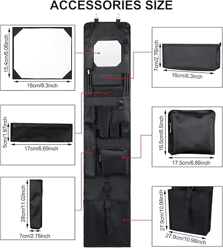 Miniatura 3 de Woanger Organizador de Armario Colgante Estilo Policía 52 x 11 Pulgadas Organizador de Puerta Estante de Casillero Colgante Organizador de Casillero