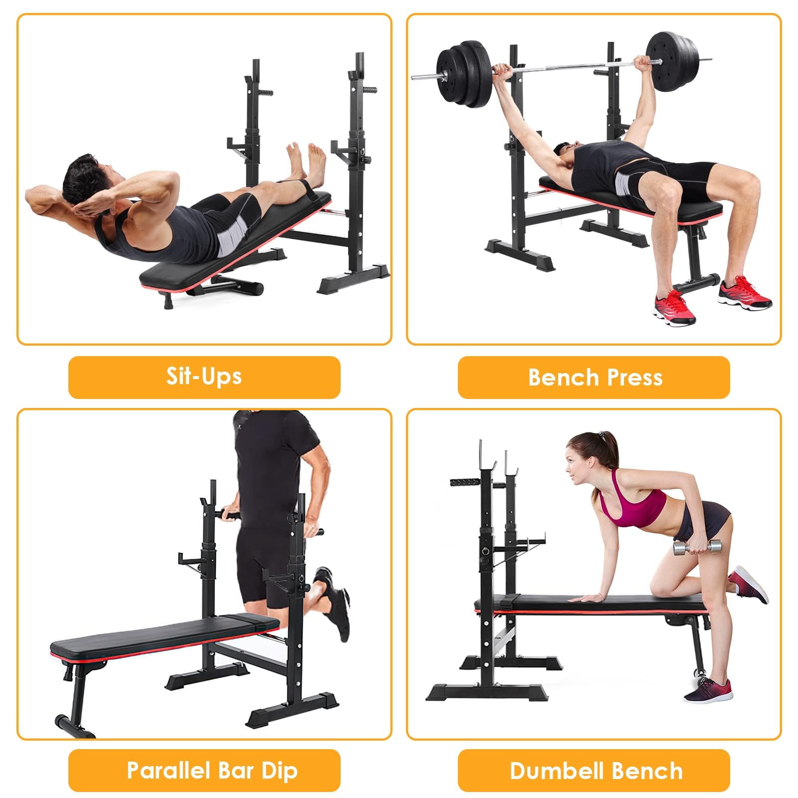 Panca Pesi Multifunzione Regolabile E Pieghevole – Supporto Bilanciere, Carico Max 200 Kg, Per Palestra Casa E Allenamento Corpo Intero