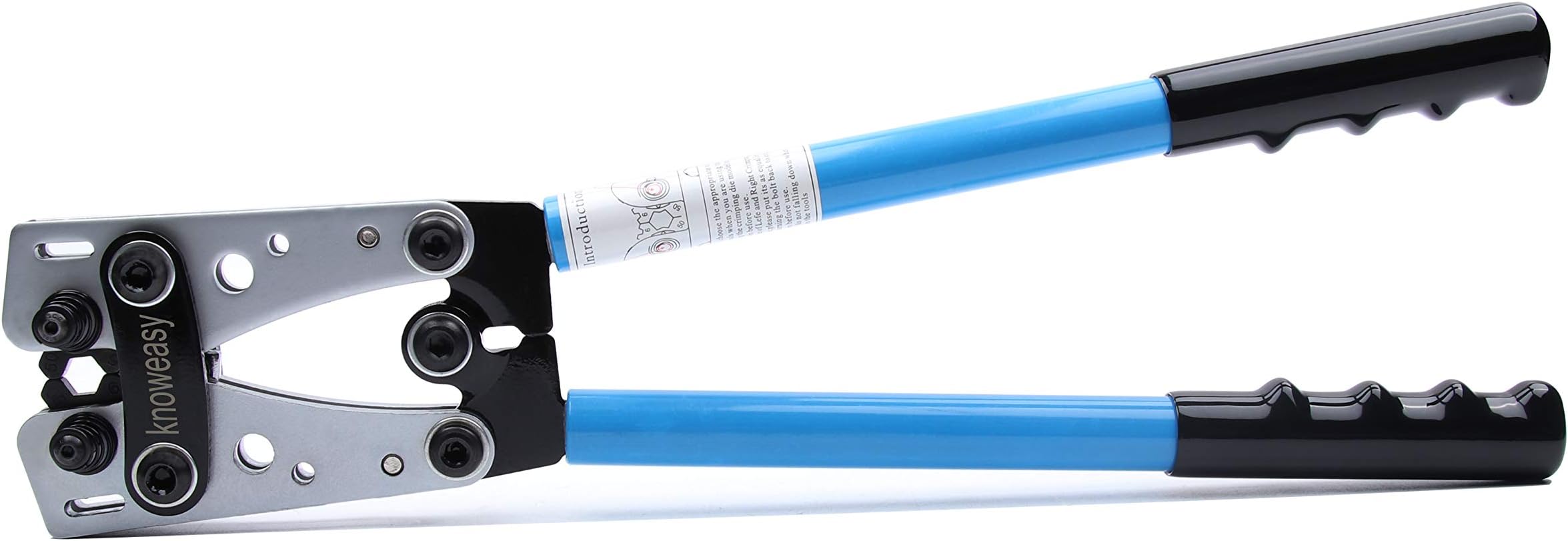 Knoweasy Battery Cable Lug Crimping Tool - Wire Crimper Tool for Heavy Duty Wire Lugs, Battery Terminals, and Copper Lugs - AWG 10, 8, 6, 4, 2, 1/0 Battery Cable Lug Crimper