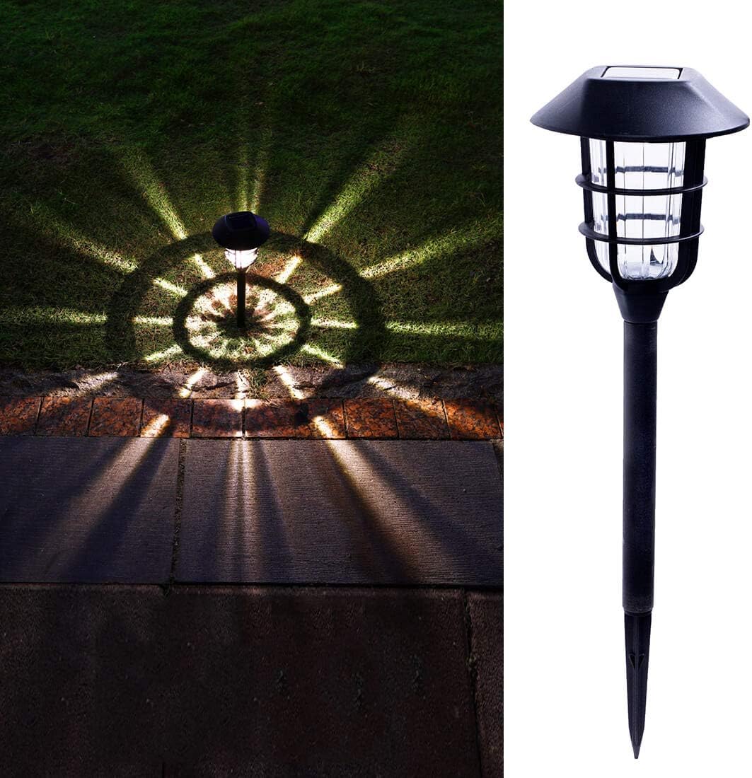 Solar Walkway Lights Outdoor, Warm White Pathway Garden Stakes, Waterproof Sun Powered LED Landscape Lighting for Yard,Path,Lawn Decor (8Lumens, 6Pcs)