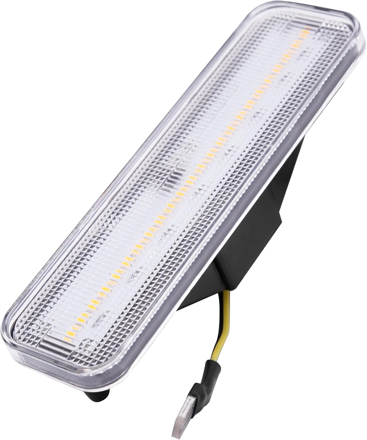 HECASA LED Side Marker Lights Compatible with 1978-1987 Chevrolet Chevy El Camino Malibu GMC Caballero Front Bumper Signal Lamps Replacement for 929986 (2Pcs Clear Lens Amber Light)