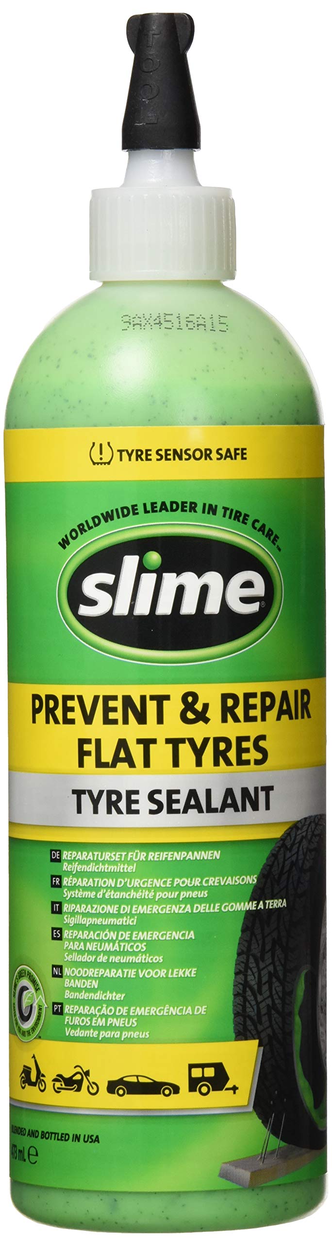 Slime Crk0305 Kit De Reparación De Pinchazos Inteligente, Incluye Sellador Y Bomba De Aire + Sds-500/06-In Sellante De Reparación De Pinchazos, Reparación De Emergencia, Apto para Coches