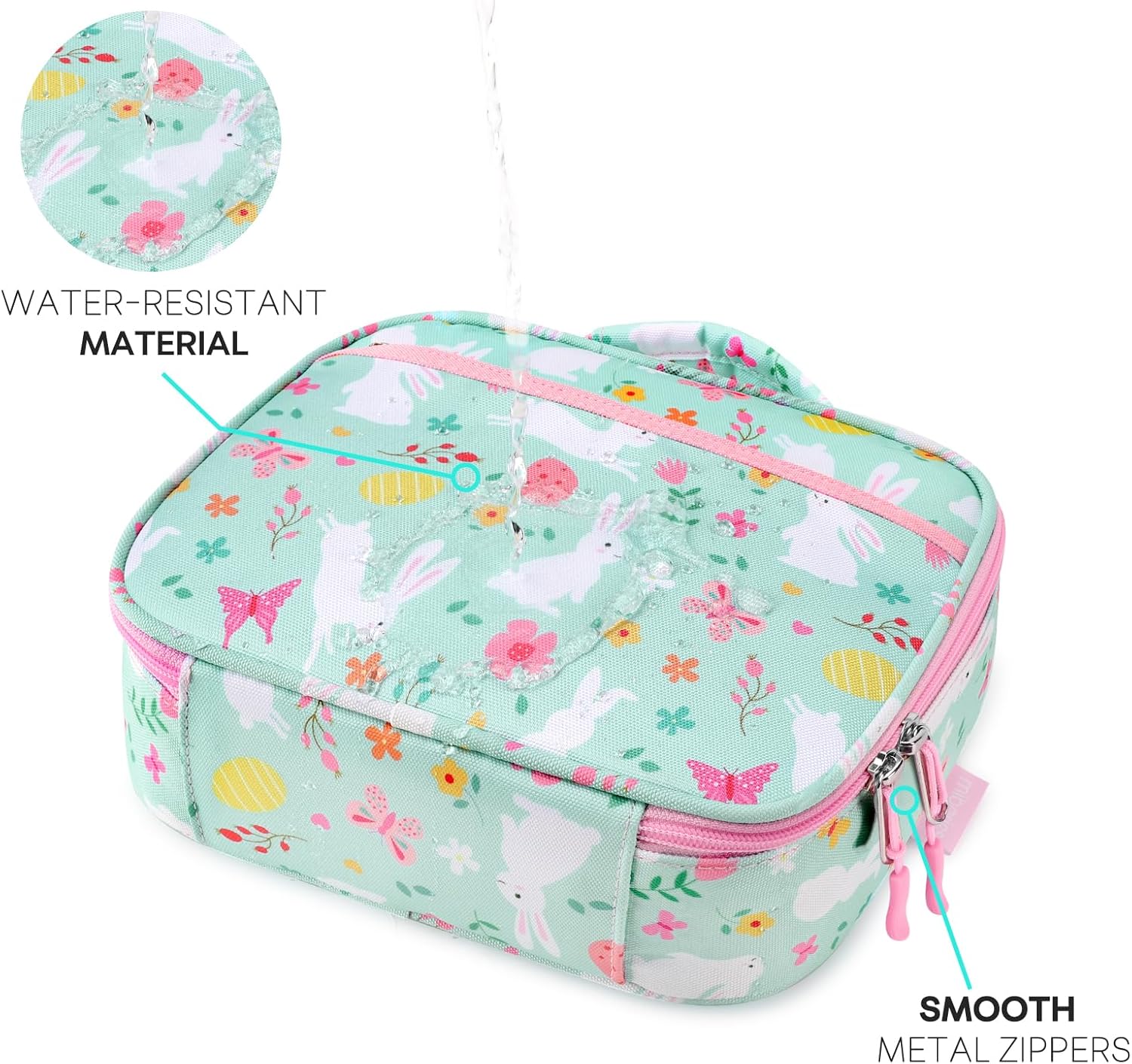 mibasies Kids Lunch Box for Girls Toddler, Insulated and Reusable Lunch Bag for School, Rabbit - Image 5