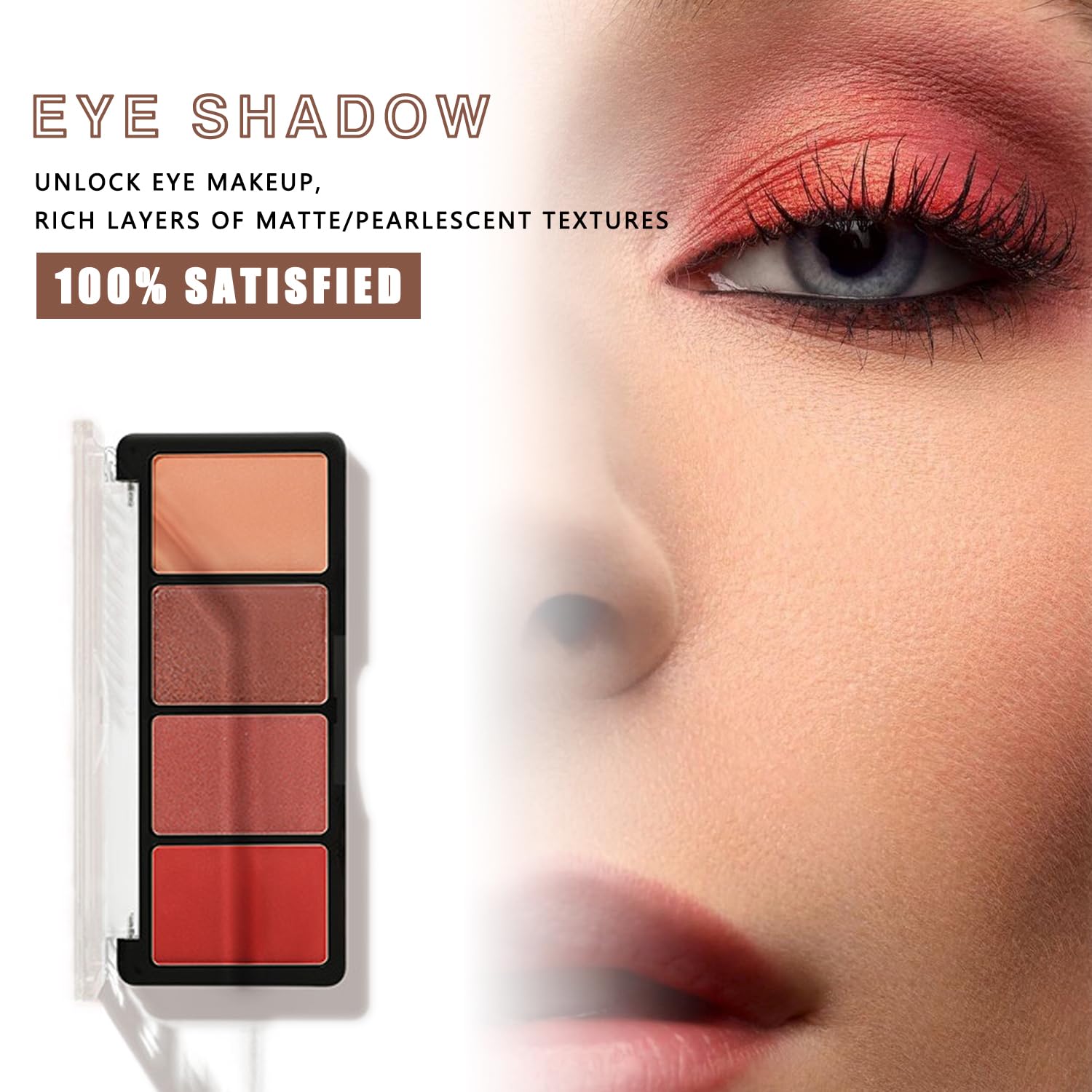 Matte Glitter Eyeshadow Palette In Black Case With Transparent Cover - Image 2
