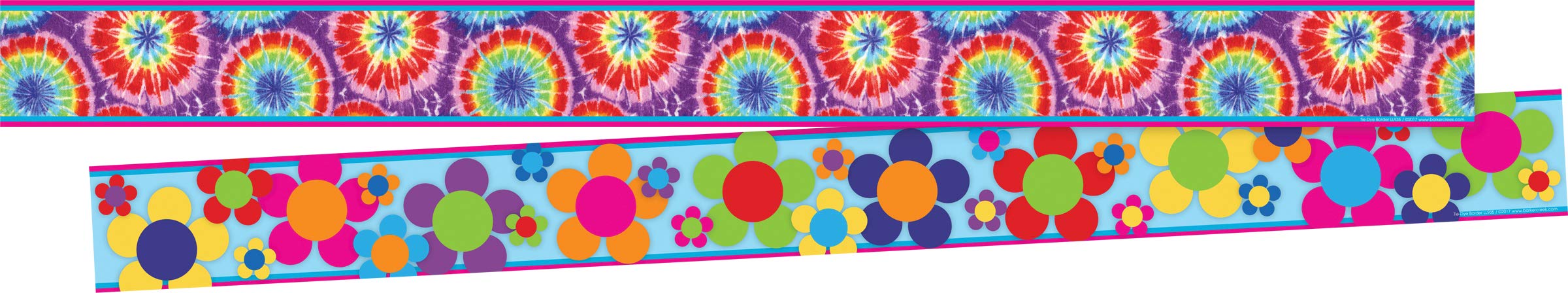Bordure Tie-Dye Barker Creek lot de 3 frises décoratives pour affichage