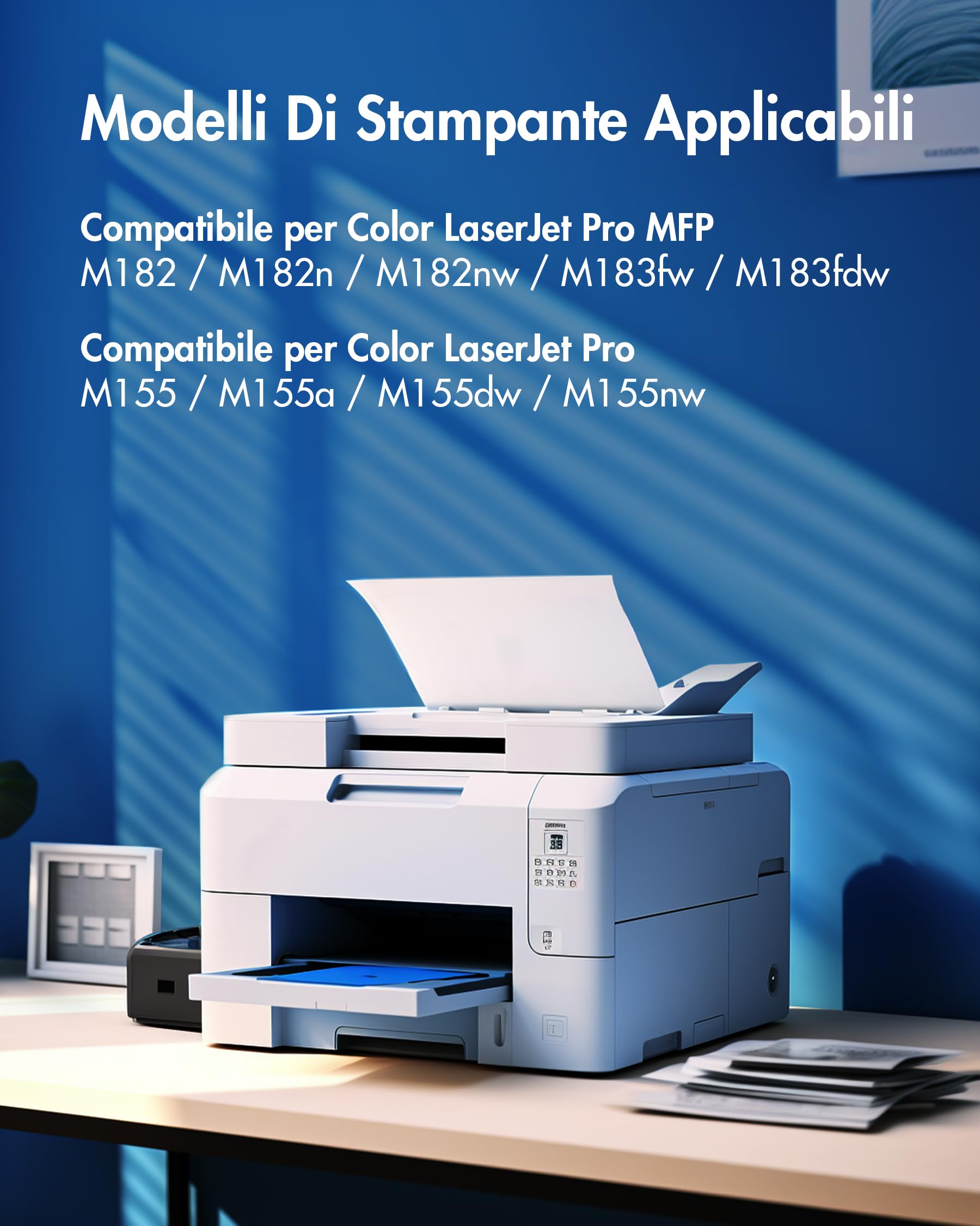 VIPGOOD 216A (Con Chip) Cartucce toner Compatibile per HP 216A per HP Color LaserJet Pro MFP M183fw M182n M182nw M183fdw M155dw M155nw W2410A W2411A W2412A W2413A (Nero Ciano Giallo Magenta, 4-Pack)